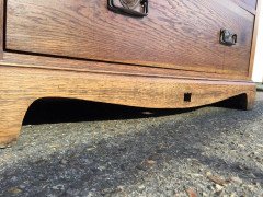 Liberty & Co attri Arts & Crafts Oak Chest of Drawers with Floral Copper Handles - Thumbnail 2