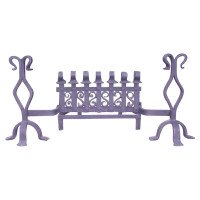M. H. Baillie Scott, attributed. A Hand Forged Iron Grate with Integrated Andirons