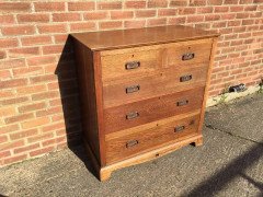 Liberty & Co attri Arts & Crafts Oak Chest of Drawers with Floral Copper Handles - Thumbnail 5
