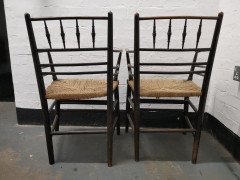 Philip Webb for Morris & Co. A Classic Pair of English Arts & Crafts Sussex Armchairs - Thumbnail 3