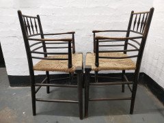 Philip Webb for Morris & Co. A Classic Pair of English Arts & Crafts Sussex Armchairs - Thumbnail 4