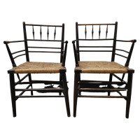 Philip Webb for Morris & Co. A Classic Pair of English Arts & Crafts Sussex Armchairs - Thumbnail 5