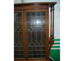 Liberty & Co. an Arts & Crafts Oak Glazed Bookcase with Stylized Heart Details - Thumbnail 3