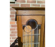 Two Arts & Crafts Oak Bookcases with Stylized Pewter, Ebonized & Sycamore Inlays - Thumbnail 4