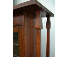 Liberty & Co. an Arts & Crafts Oak Glazed Bookcase with Stylized Heart Details - Thumbnail 4