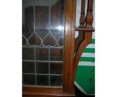 Liberty & Co. an Arts & Crafts Oak Glazed Bookcase with Stylized Heart Details - Thumbnail 5
