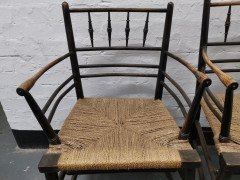 Philip Webb for Morris & Co. A Classic Pair of English Arts & Crafts Sussex Armchairs - Thumbnail 9