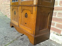 Two Arts & Crafts Oak Bookcases with Stylized Pewter, Ebonized & Sycamore Inlays - Thumbnail 6