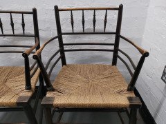 Philip Webb for Morris & Co. A Classic Pair of English Arts & Crafts Sussex Armchairs - Thumbnail 11