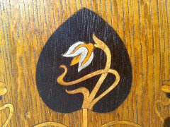 Two Arts & Crafts Oak Bookcases with Stylized Pewter, Ebonized & Sycamore Inlays - Thumbnail 9
