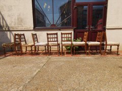 Bruce Talbert Gillows, Set of Eight English Aesthetic Movement Oak Dining Chairs - Thumbnail 3