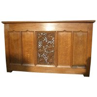 Arts & Crafts Oak Server Altar Table with a Finely Carved Centre Panel of Vines