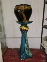 Thomas Forrester, an Arts & Crafts Jardiniere & Stand with Peacock Decoration - Thumbnail 4
