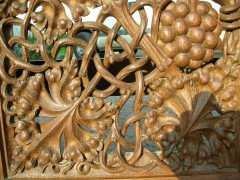 Arts & Crafts Oak Server Altar Table with a Finely Carved Centre Panel of Vines - Thumbnail 7
