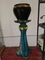 Thomas Forrester, an Arts & Crafts Jardiniere & Stand with Peacock Decoration - Thumbnail 10