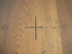 Arts & Crafts Oak Server Altar Table with a Finely Carved Centre Panel of Vines - Thumbnail 10