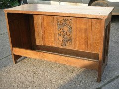 Arts & Crafts Oak Server Altar Table with a Finely Carved Centre Panel of Vines - Thumbnail 11