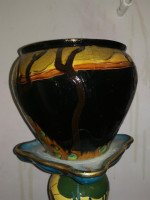 Thomas Forrester, an Arts & Crafts Jardiniere & Stand with Peacock Decoration - Thumbnail 12
