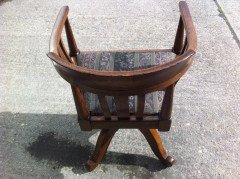 Arts & Crafts Oak Adjustable Height Swivel Office Chair, Industrial Mechanisms - Thumbnail 4