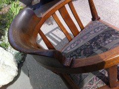 Arts & Crafts Oak Adjustable Height Swivel Office Chair, Industrial Mechanisms - Thumbnail 5