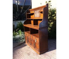 Aesthetic Movement Oak Bookcase Sideboard with a Pre Raphaelite Oil Painting - Thumbnail 2