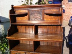 Aesthetic Movement Oak Bookcase Sideboard with a Pre Raphaelite Oil Painting - Thumbnail 4