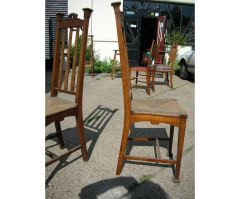 Shapland & Petter, a Pair of English Arts & Crafts Ash & Rush Seat Side Chairs - Thumbnail 3