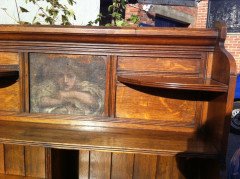 Aesthetic Movement Oak Bookcase Sideboard with a Pre Raphaelite Oil Painting - Thumbnail 5