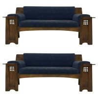 An Architectural Oak Settee or Sofa in the Style of Charles Rennie Mackintosh - Thumbnail 1