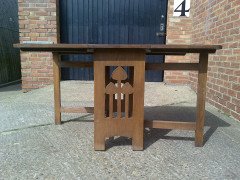 Liberty & Co. Voysey Style, an English Arts & Crafts Oak Drop Leaf Dining Table - Thumbnail 2