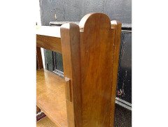 English Arts & Crafts Oak Bookcase with Upper Angled Book Trough - Thumbnail 6