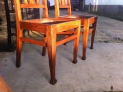 Wylie & Lochhead Attri. a Pair of Glasgow School Arts & Crafts Oak Dining Chairs - Thumbnail 6