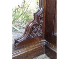 A. W. N. Pugin, attributed. Gothic Revival Oak Davenport with Linenfold & Floral Carving - Thumbnail 18