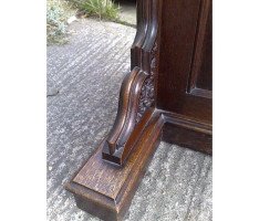 A. W. N. Pugin, attributed. Gothic Revival Oak Davenport with Linenfold & Floral Carving - Thumbnail 19