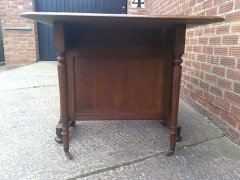A Quality Drop Leaf Victorian Oak Dining Table - Thumbnail 4