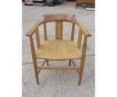 Shapland & Petter. A Set of Eight Arts & Crafts Oak Armchairs with Shaped Headrest & Seats - Thumbnail 9