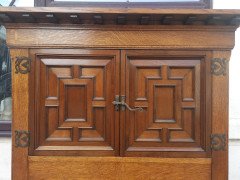 English Arts & Crafts, Craftsman- Made Court Cupboard with Blacksmith Handle - Thumbnail 4