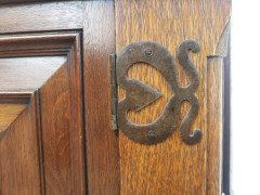 English Arts & Crafts, Craftsman- Made Court Cupboard with Blacksmith Handle - Thumbnail 11