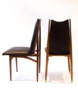Gio Ponti, Attri, 12 Mid-Century Modern Teak Dining Chairs with Brass Fittings - Thumbnail 3