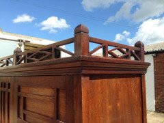 E. W. Godwin Style Of, an Anglo- Japanese Walnut Double Armoire Wardrobe Compactum - Thumbnail 2