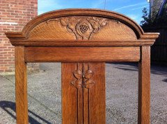 Wylie & Lochhead, Set of Four Arts & Crafts Oak Dining Chairs with Leather Seats - Thumbnail 5