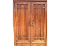 E. W. Godwin Style Of, an Anglo- Japanese Walnut Double Armoire Wardrobe Compactum - Thumbnail 4