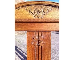 Wylie & Lochhead, Set of Four Arts & Crafts Oak Dining Chairs with Leather Seats - Thumbnail 6