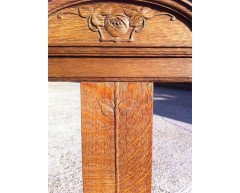 Wylie & Lochhead, Set of Four Arts & Crafts Oak Dining Chairs with Leather Seats - Thumbnail 9