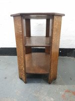 Heals, An English Arts & Crafts Oak Side Table with Three Tiers & Canted Corners - Thumbnail 6