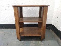 Heals, An English Arts & Crafts Oak Side Table with Three Tiers & Canted Corners - Thumbnail 7