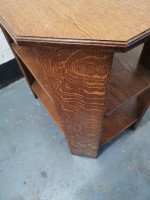 Heals, An English Arts & Crafts Oak Side Table with Three Tiers & Canted Corners - Thumbnail 8