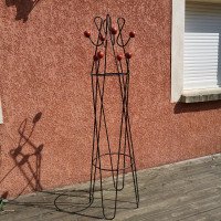 Roger Feraud, Clef De Sol Iron Hat & Coat Stand in Original Black with Red Balls - Thumbnail 2