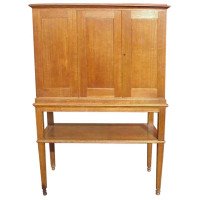 C. F. A. Voysey Style Of, Arts & Crafts Oak Cupboard with Lower Open Display Area