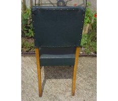 22 X Aesthetic Movement Oak Upholstered Dining Chairs with Turned Front Legs - Thumbnail 5